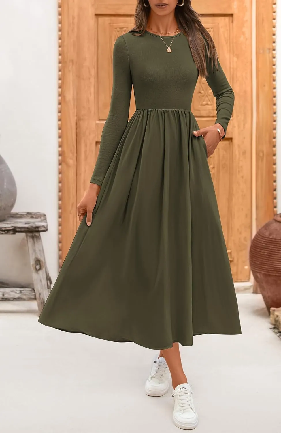 BTFBM Casual Long Sleeve Dresses Spring Dresses 2025 Wedding Guest Dress Midi Dress Flowy Bohemian Long Dress
