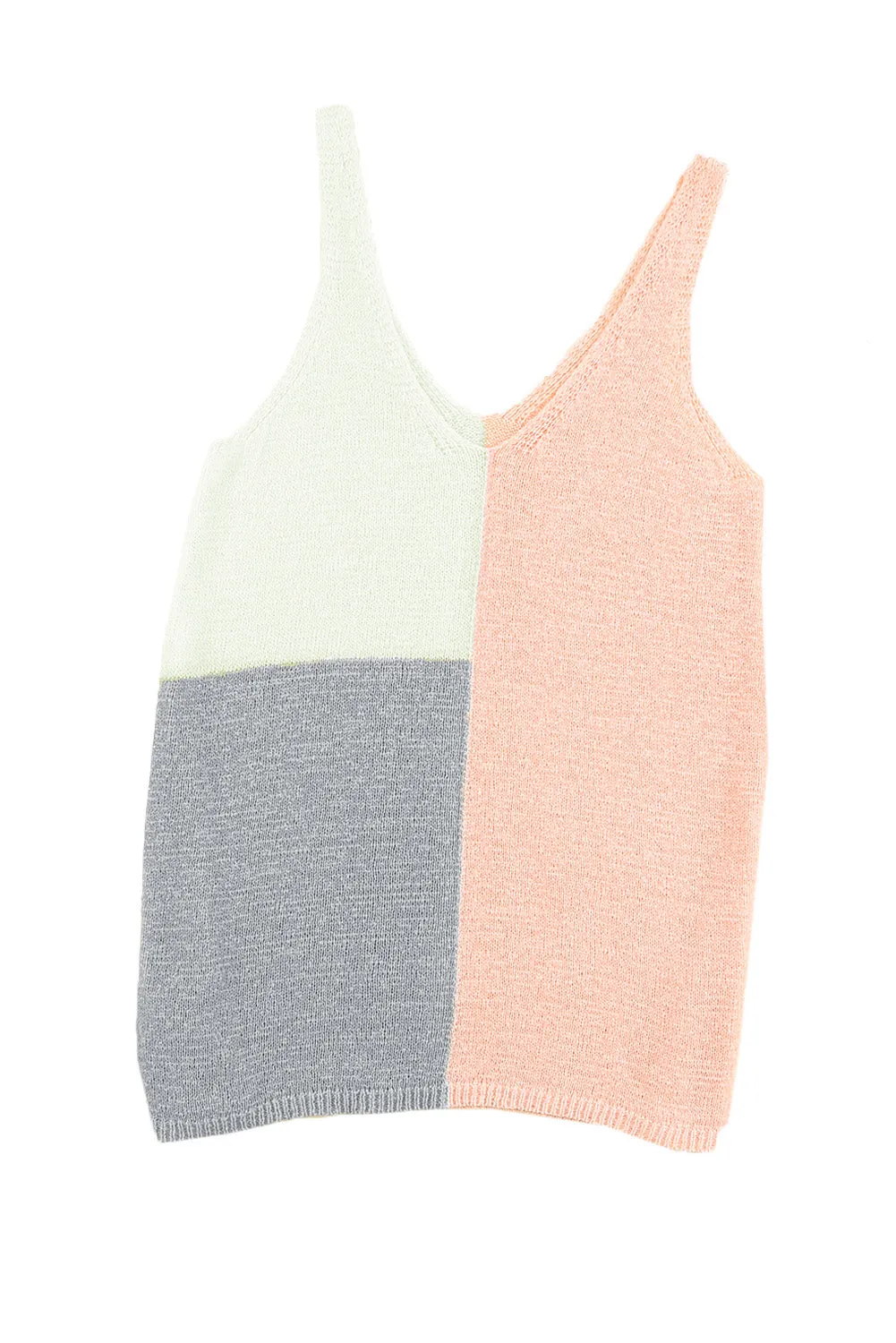 Color Block Knitted Tank Top