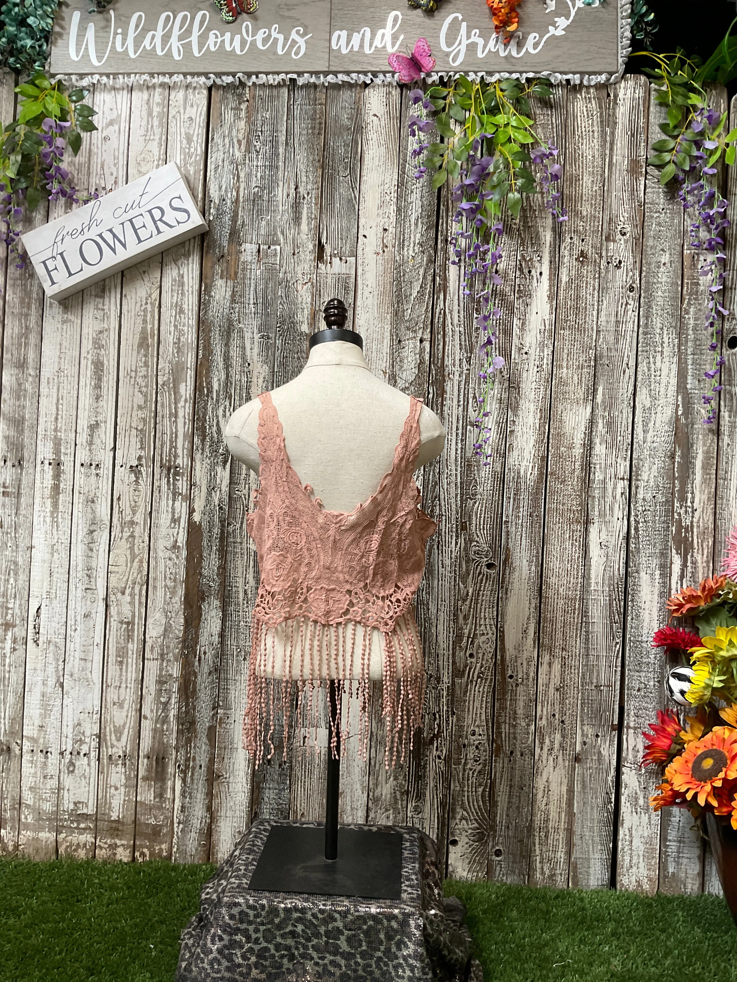 Floral Knitted Crop Tank