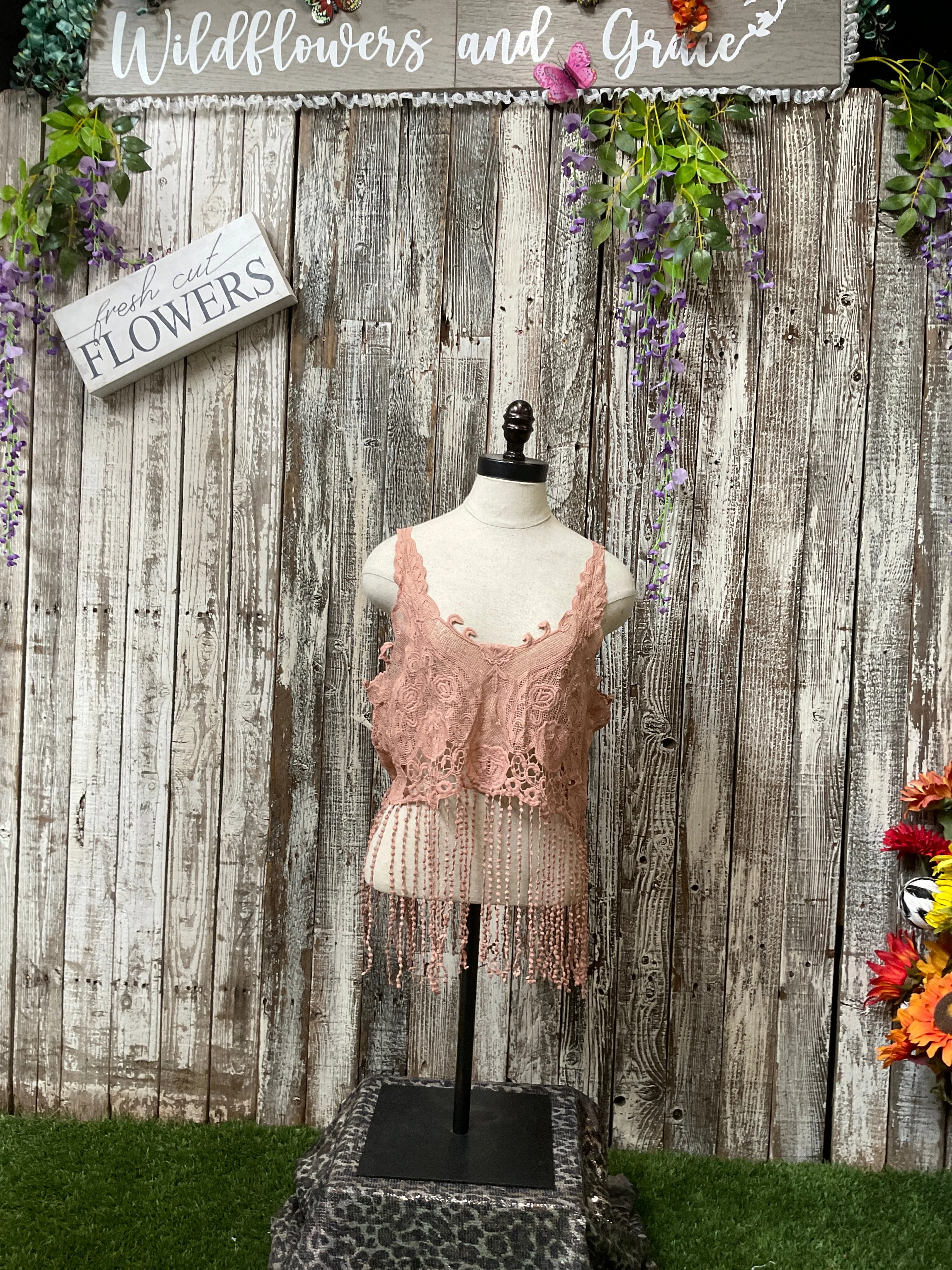 Floral Knitted Crop Tank