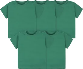 Gerber Baby Toddler 5-Pack Solid Short Sleeve T-Shirts Jersey 160 GSM