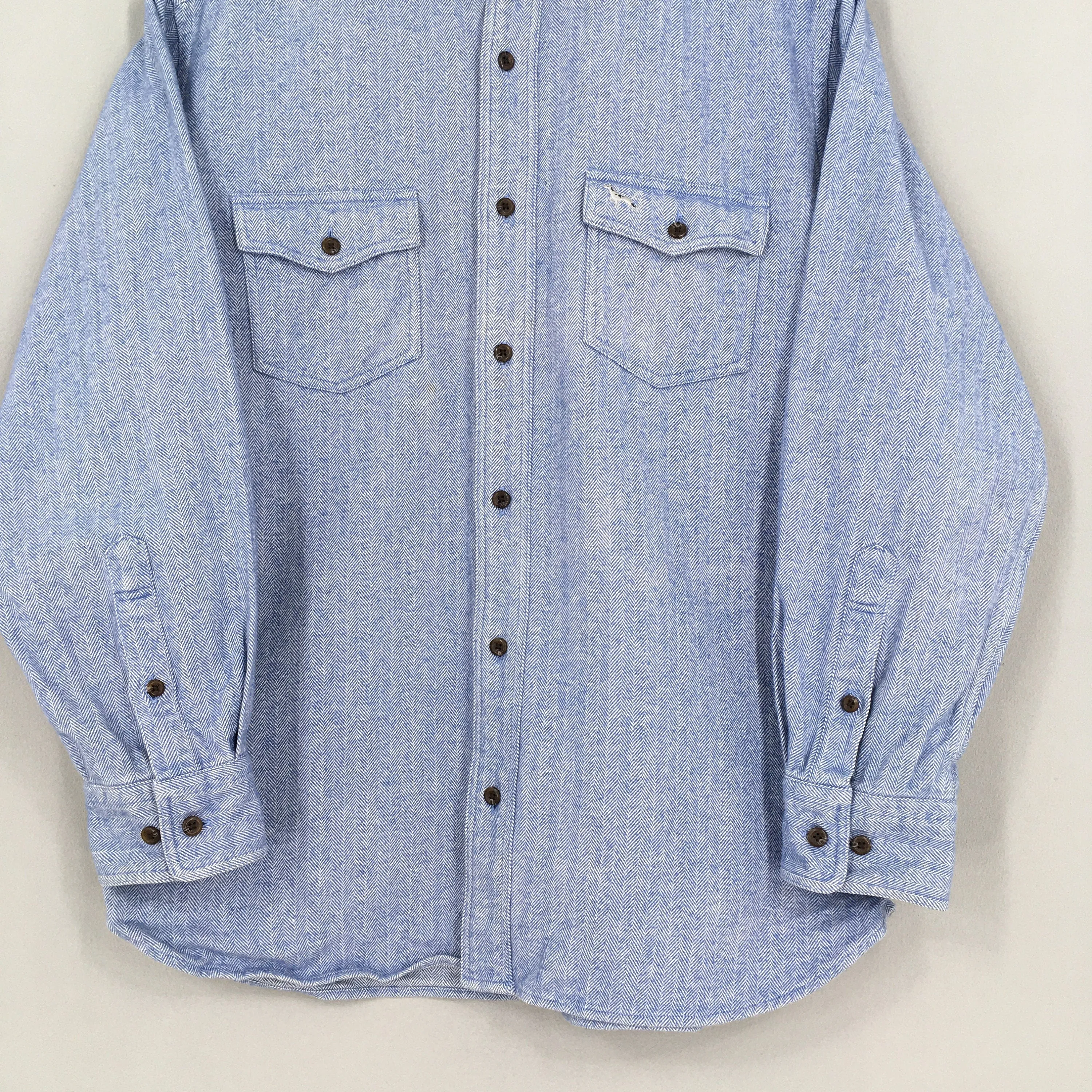 Ken Collection Herringbone Denim Shirt Large