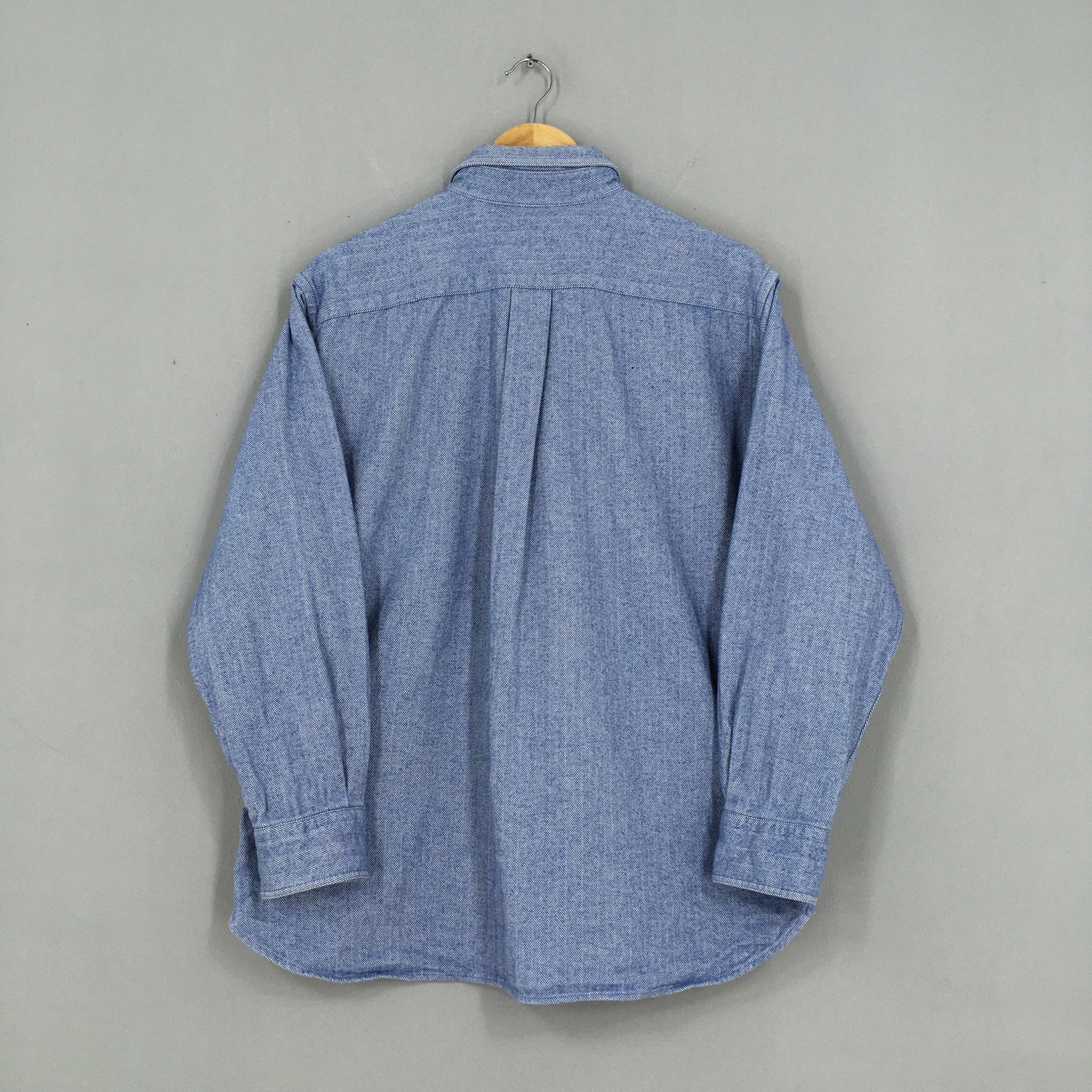 Ken Collection Herringbone Denim Shirt Large