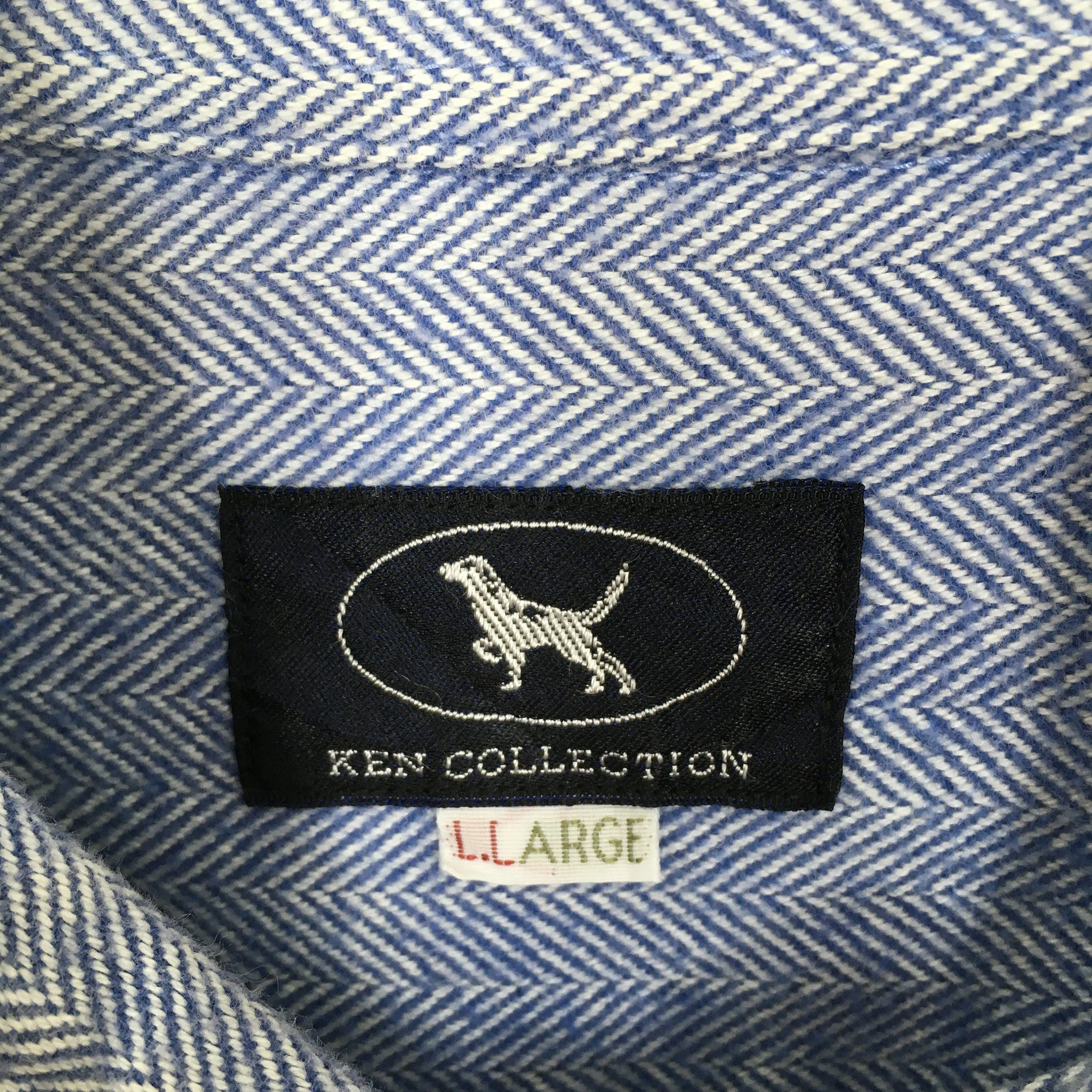 Ken Collection Herringbone Denim Shirt Large