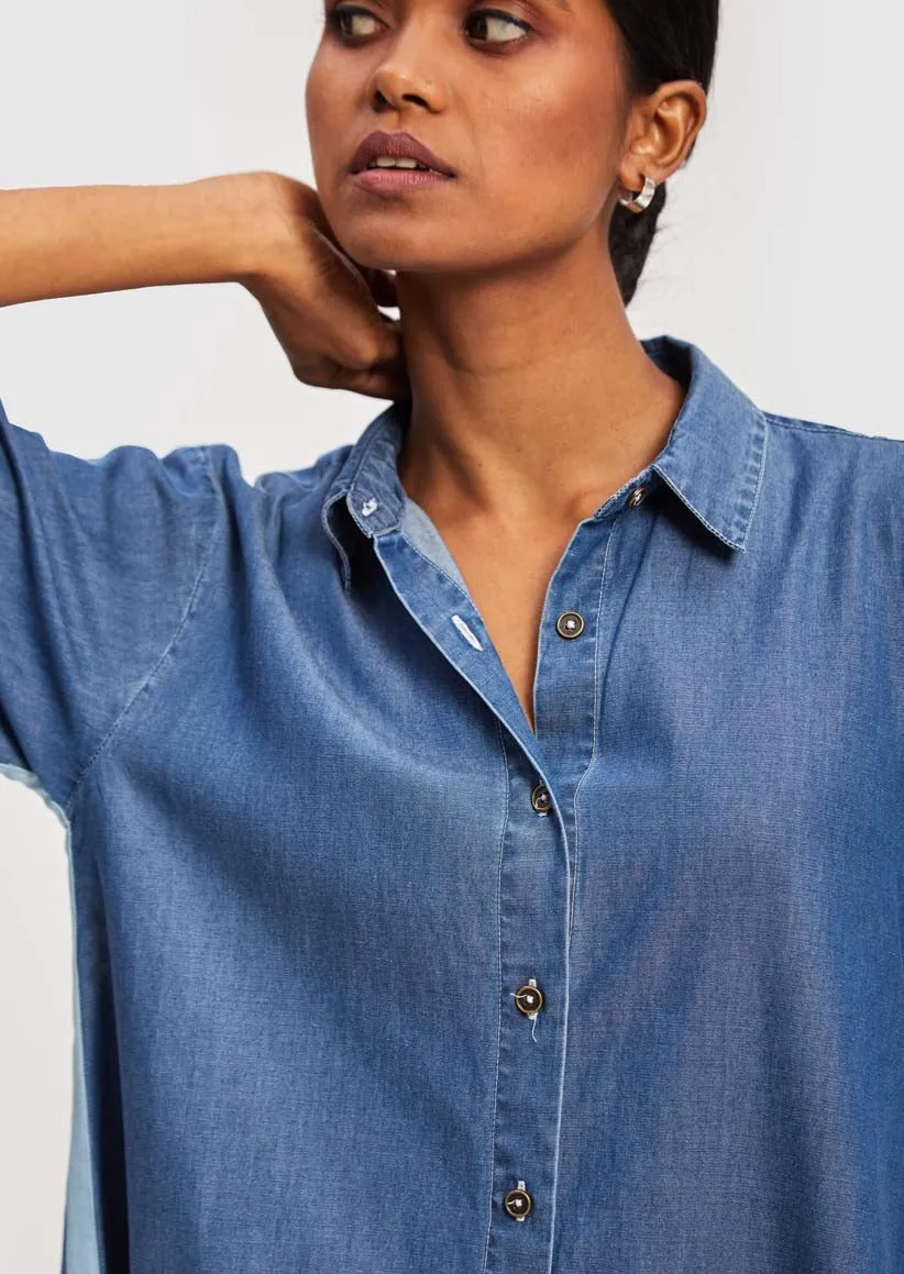 Letting Loose Shirt in Blue Denim
