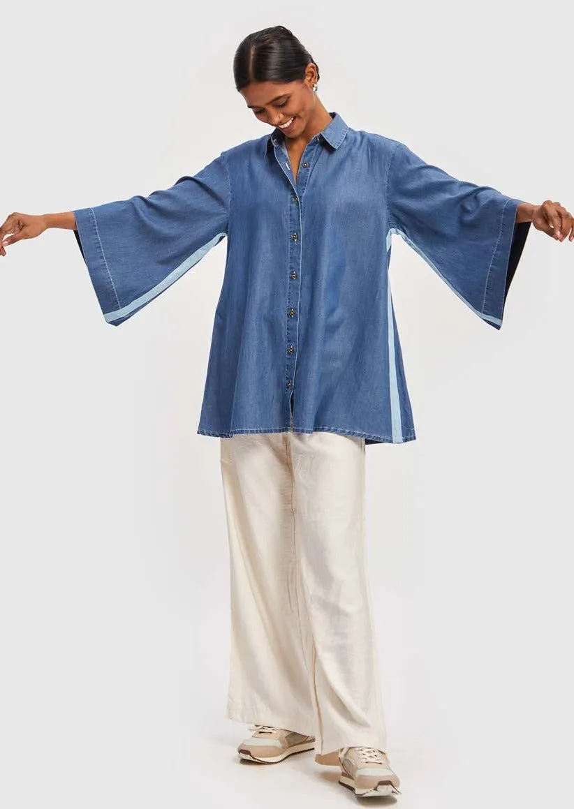 Letting Loose Shirt in Blue Denim