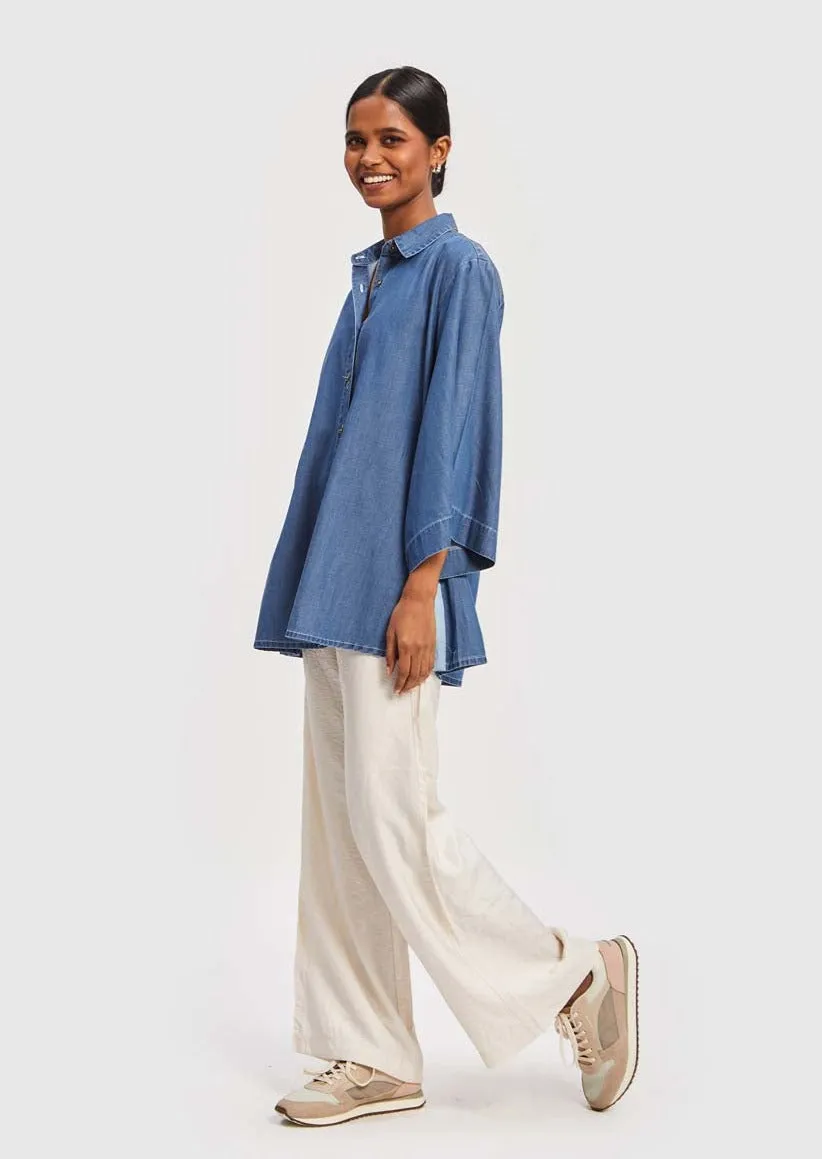 Letting Loose Shirt in Blue Denim