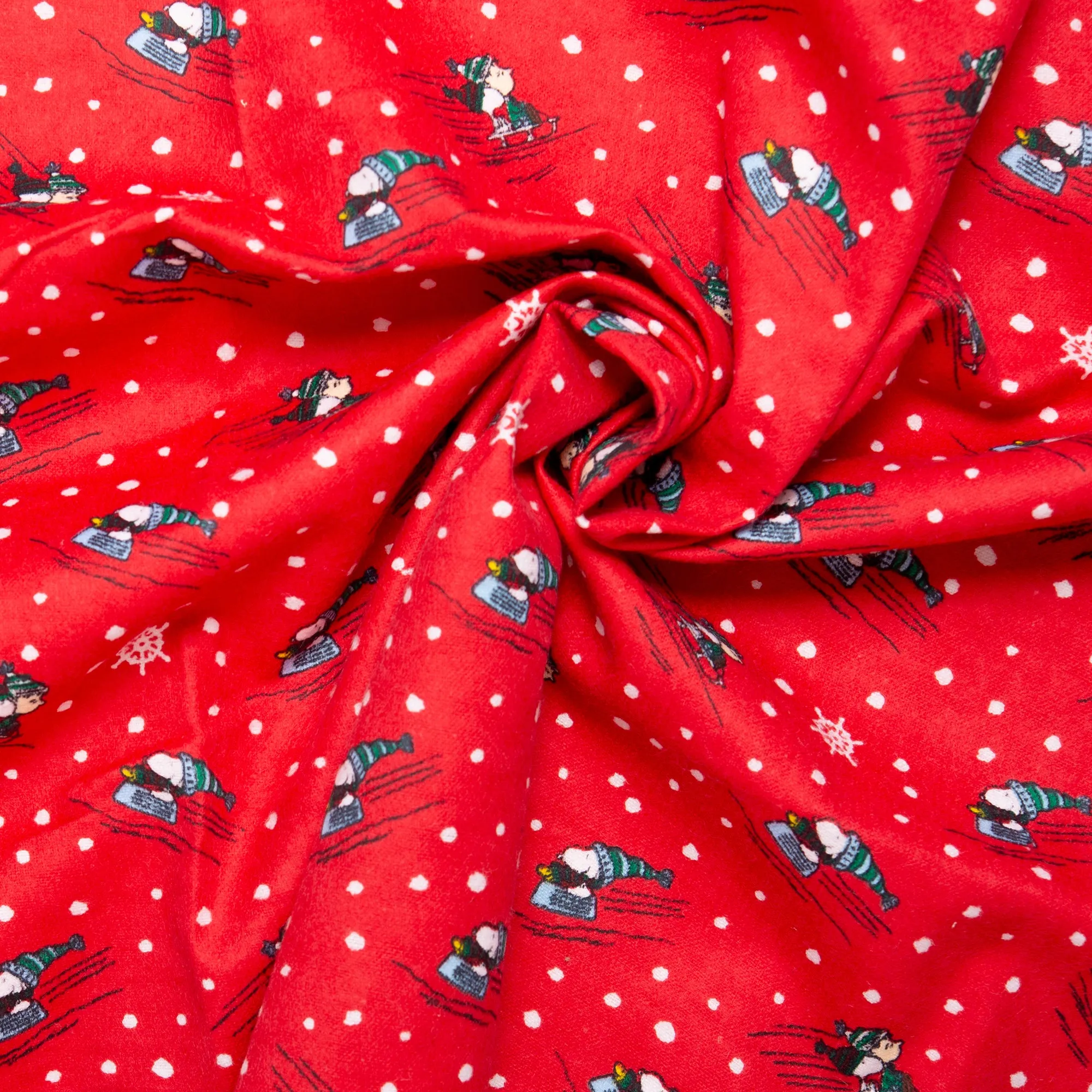 Licensed Flannelette Print - Snoopy slide - Red