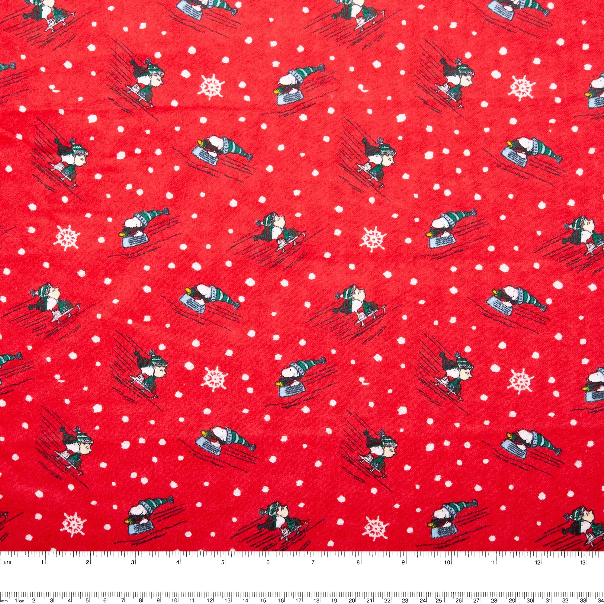 Licensed Flannelette Print - Snoopy slide - Red