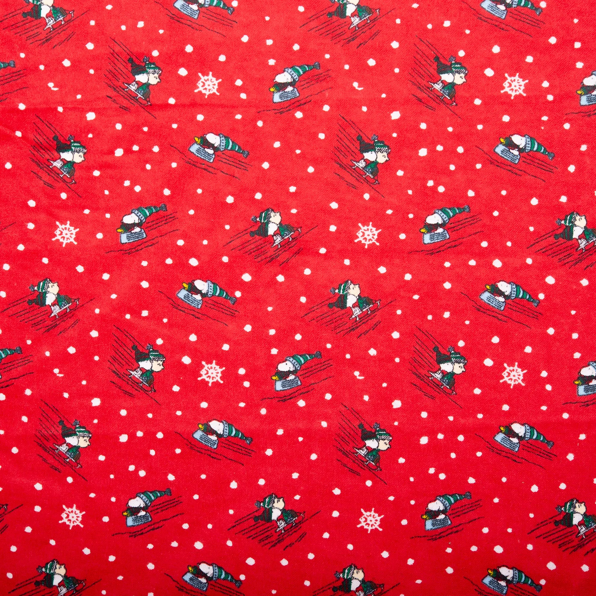 Licensed Flannelette Print - Snoopy slide - Red