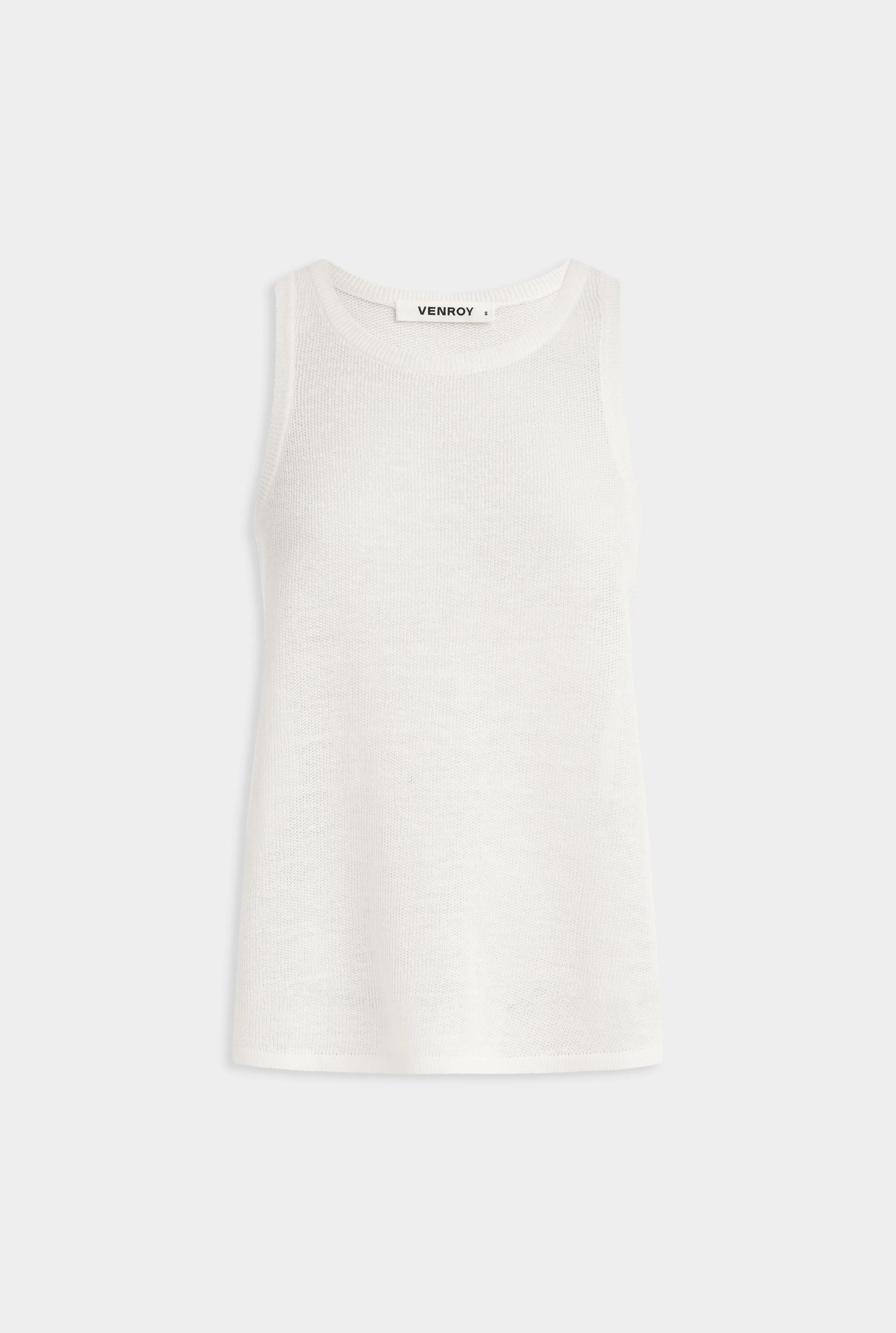 Linen Knitted Tank - White