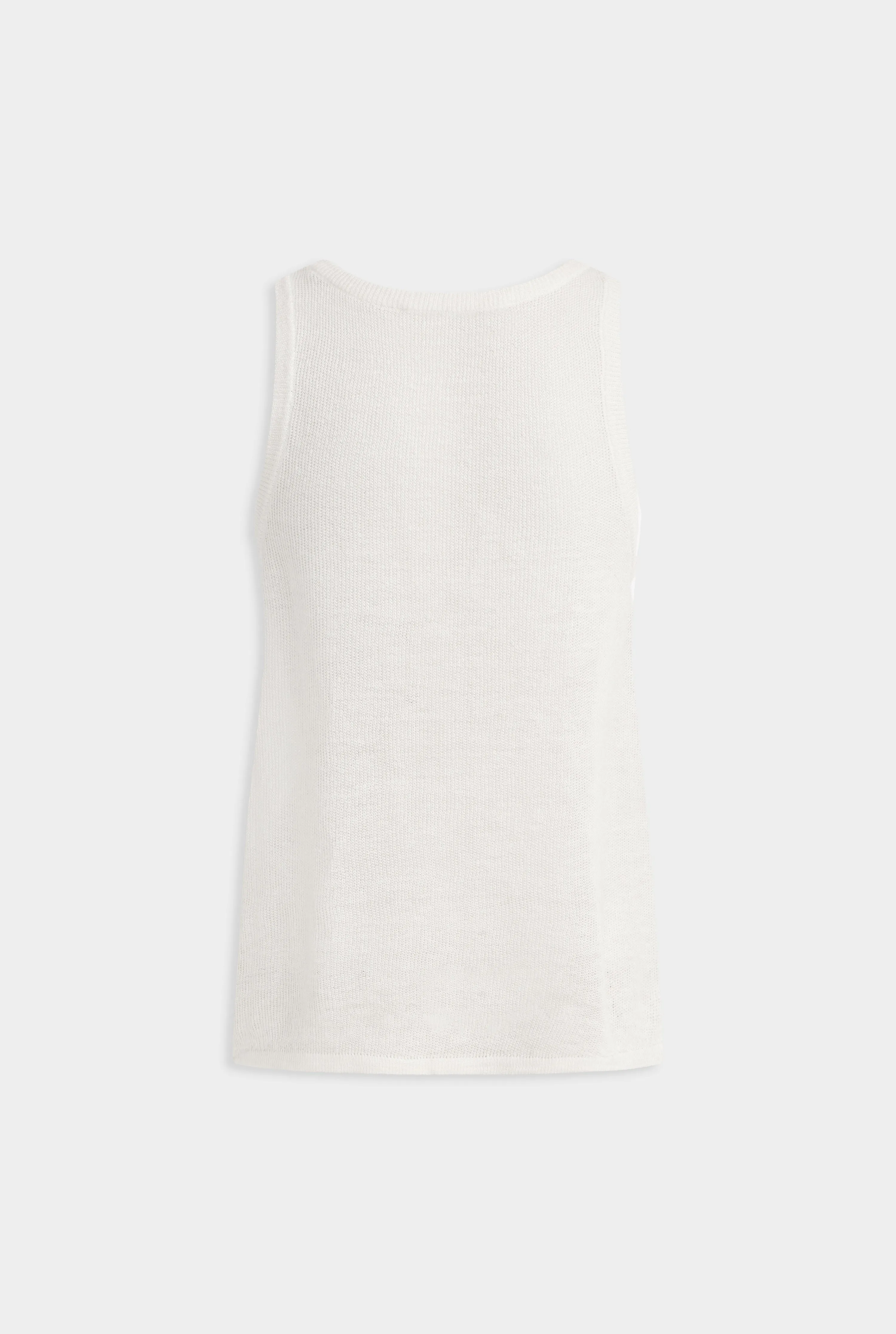 Linen Knitted Tank - White