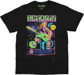 Liquid Blue Unisex-Adult Standard Jimi Hendrix Guitar Blacklight T-Shirt