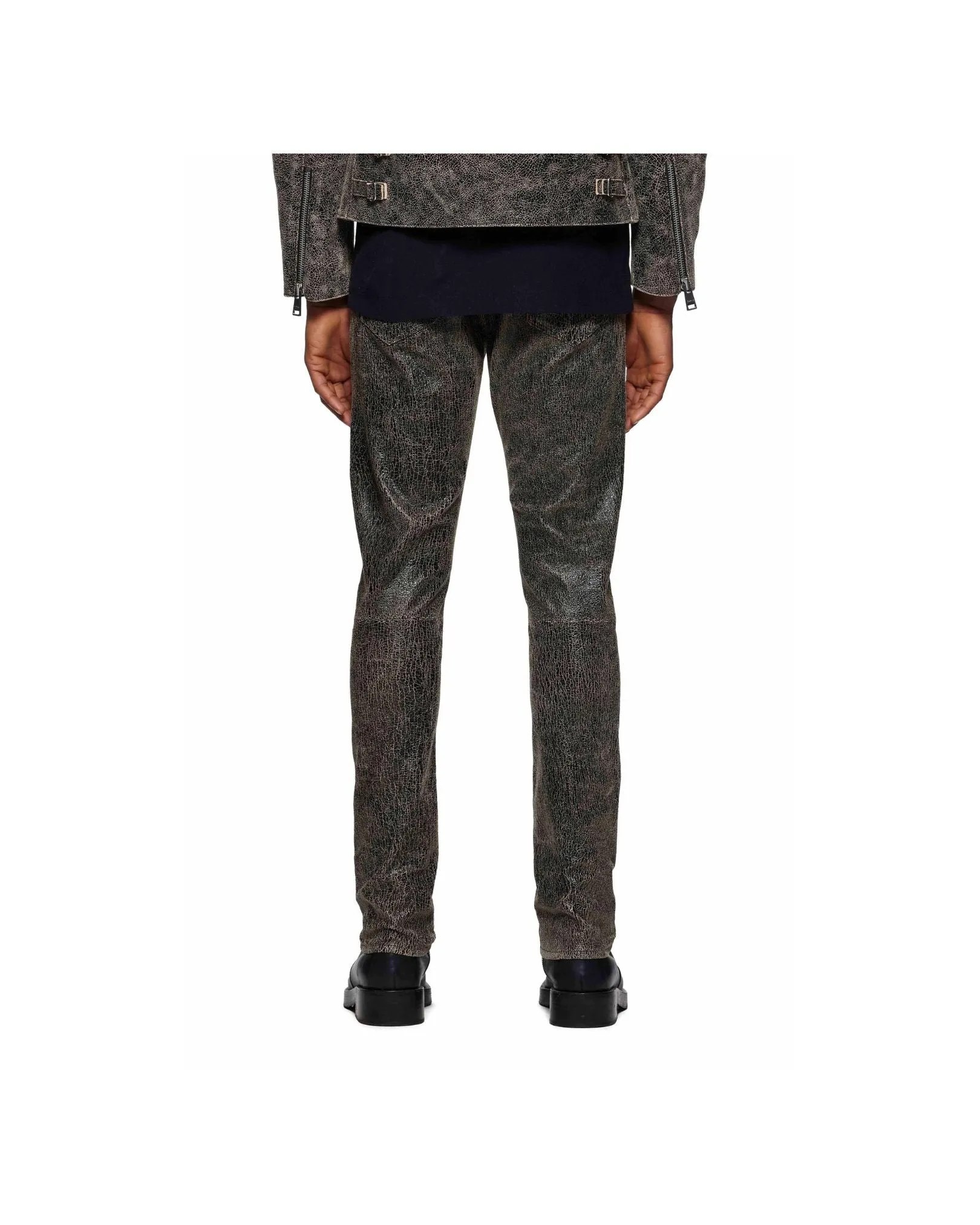 P001 Slim Fit Leather Pant - Black
