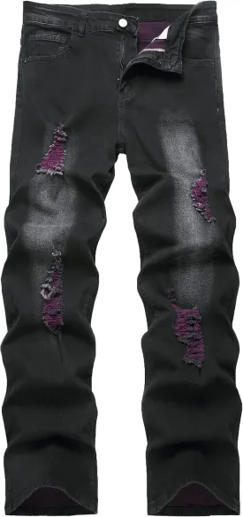 RANMCC Men's Baggy Jeans Loose Straight Fit Y2K Stretch Hip Hop Denim Casual Pants Jeans (Size 30-46)