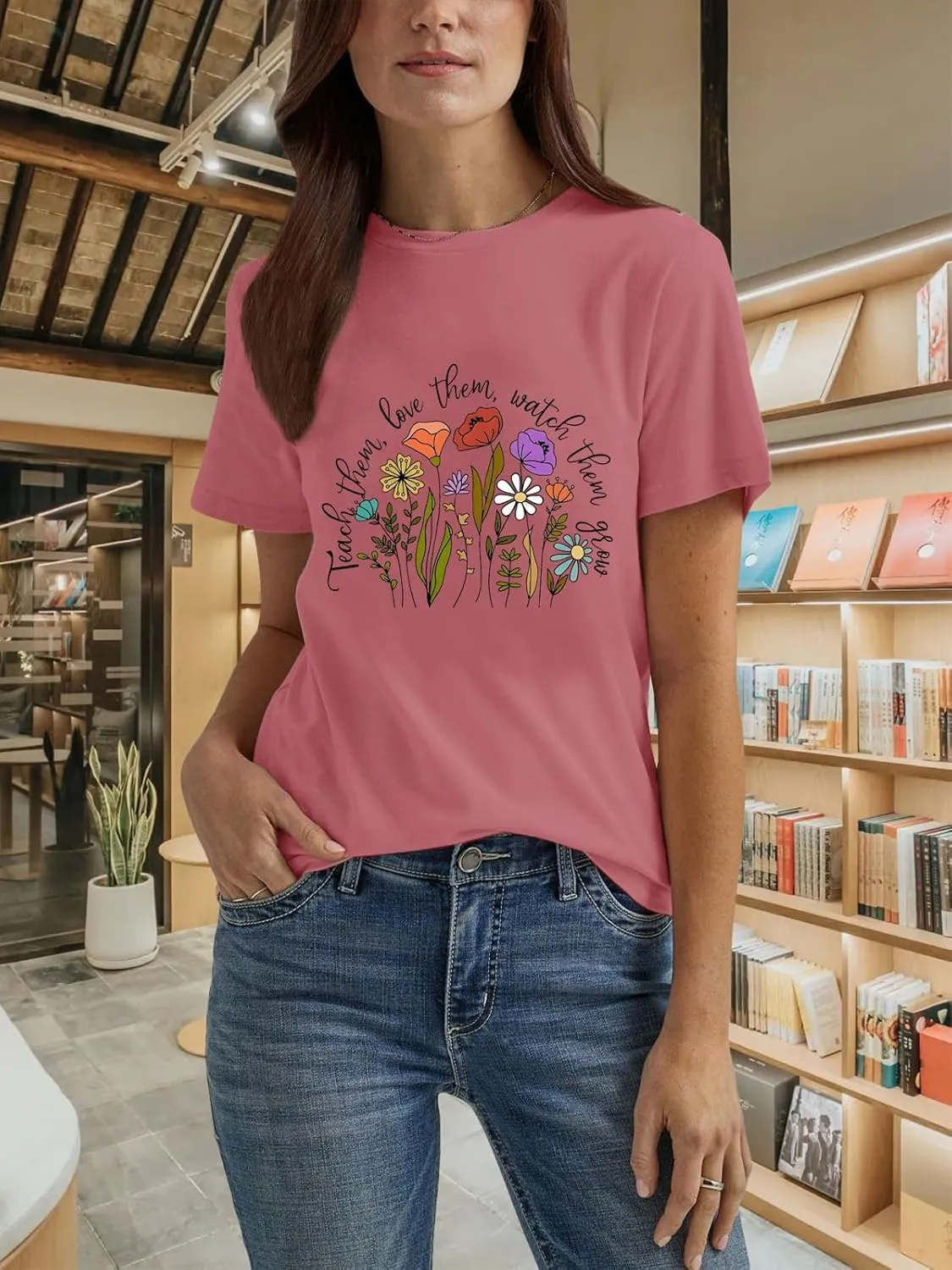 Savarana Women's Spread Kindness Shirt Cute Wildflower Botanical T-Shirt Novelty Positive Blessed Tops Tee