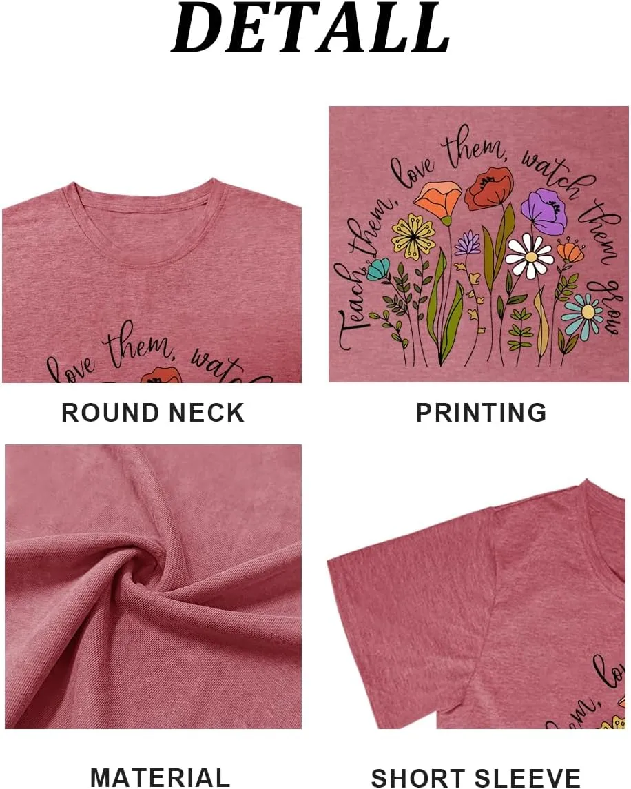 Savarana Women's Spread Kindness Shirt Cute Wildflower Botanical T-Shirt Novelty Positive Blessed Tops Tee