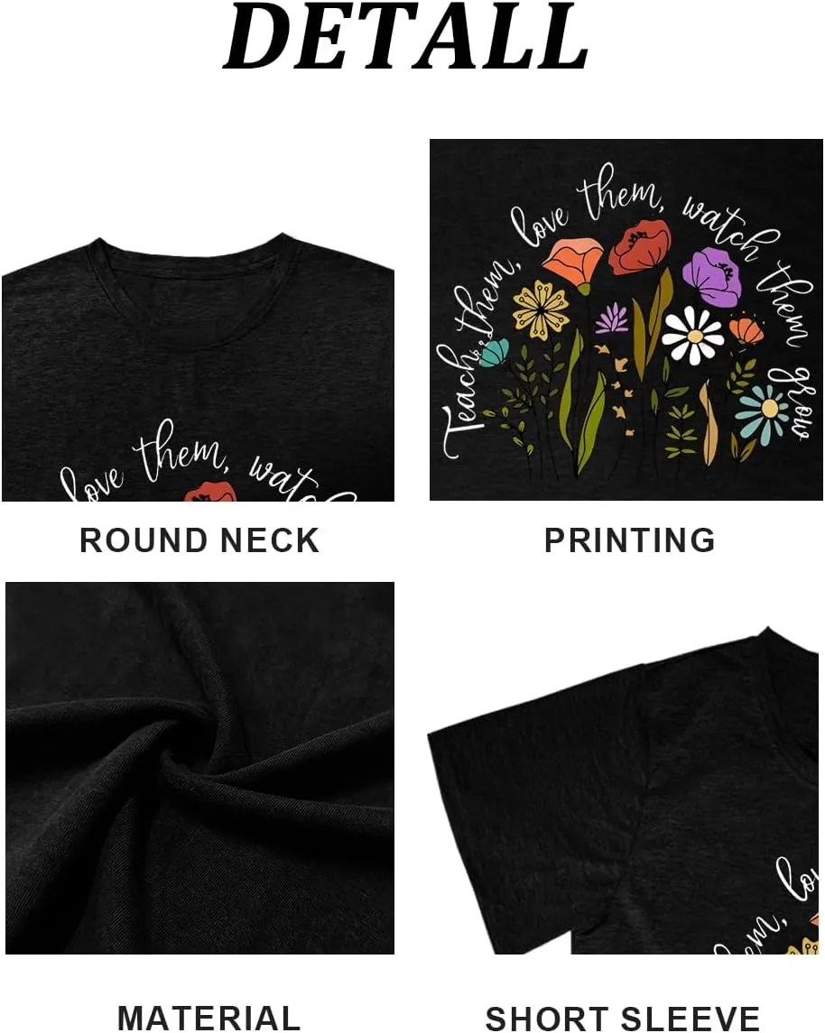 Savarana Women's Spread Kindness Shirt Cute Wildflower Botanical T-Shirt Novelty Positive Blessed Tops Tee