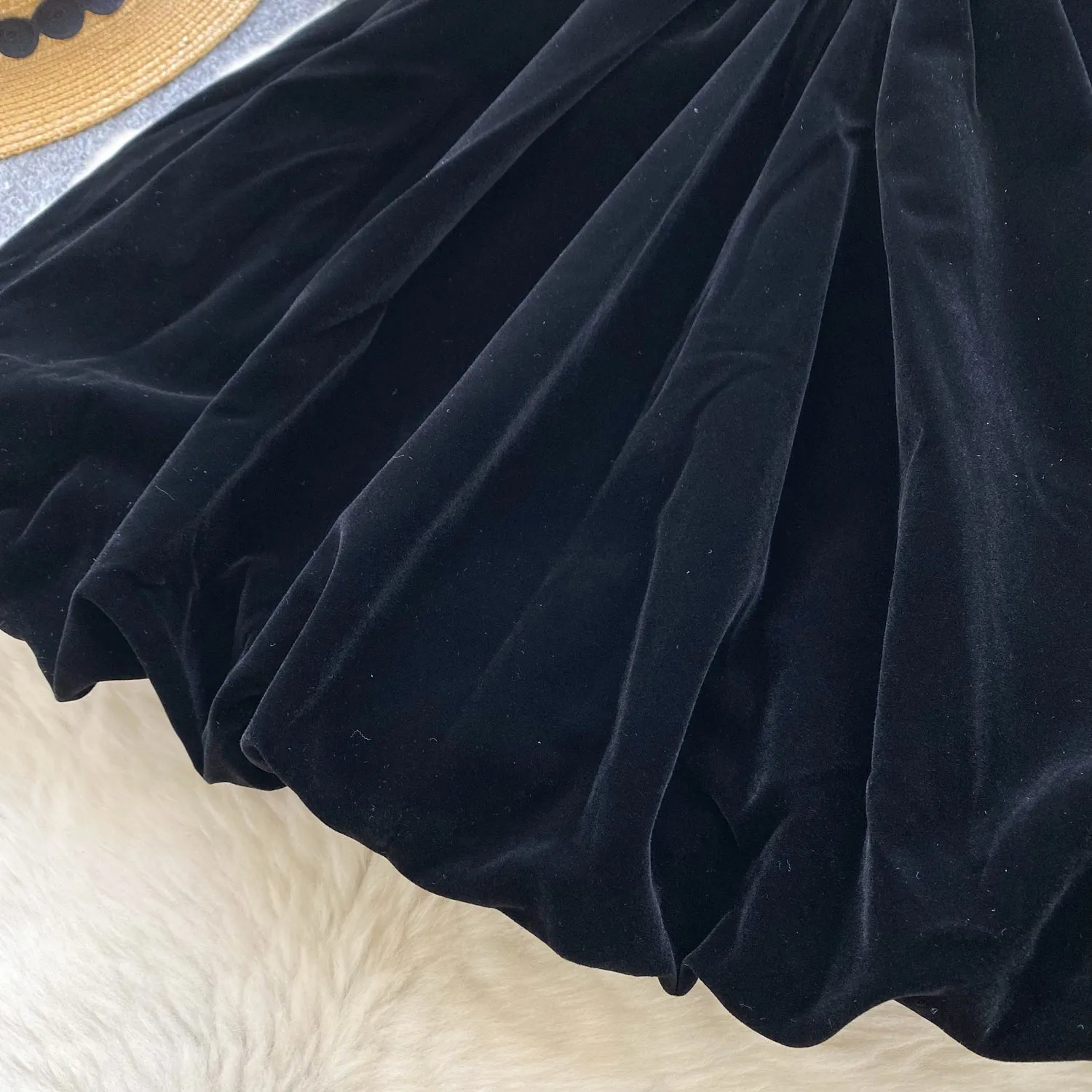 Square Neckline Black Slip Dress