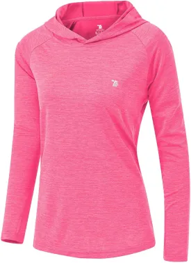 TBMPOY Womens UPF 50  Sun Protection Hoodie Shirt Long Sleeve Fishing Hiking Outdoor UV Shirt Lightweight