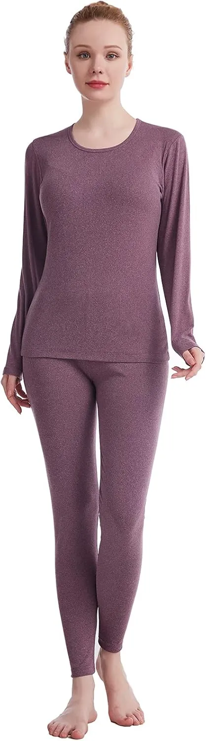 Thermal Underwear for Women Long Johns Womens Pajamas Set Solid Ultra Soft Long Sleeve Base Layer Gifts with Box