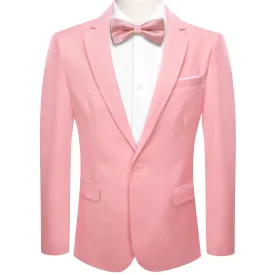 Ties2you Men's Suit Light Pink Notched Collar Silk Suit Jacket Slim Blazer Fashion