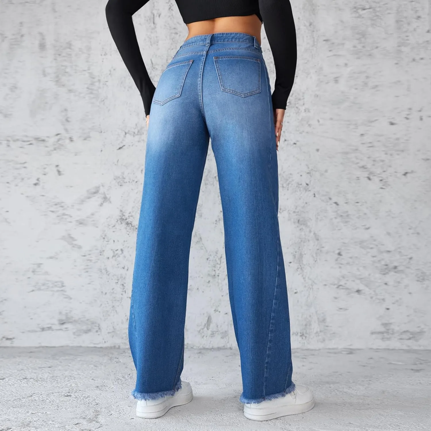 Wide Leg Jeans for Women High Waist Straight Leg Baggy Bootcut Jeans Trendy Loose Fit Boyfriend Denim Pants